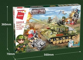 Мини-конструктор 21014 Танк (858дет) в/к