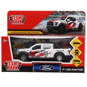 Машина Технопарк металл. Ford F150 Raptor Спорт белый (12см) дв,багаж,инерц,в/к F150RAP-12SRT-WH