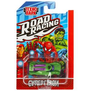 Машина Технопарк металл. Road Racing Супергерои (7,5см) в ассорт, блист. RR-7-07