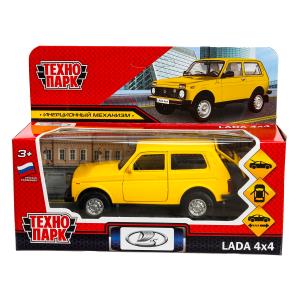 Машина Технопарк металл. Lada 4x4 желтый (12см) дв,багаж,инерц,в/к LADA4X4-12-YE