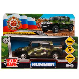 Машина Технопарк металл. Hummer H2 Pickup камуфляж (12см) дв,баг,инер,в/к HUM2PICKUP-12MIL-GN