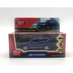 Машина Технопарк металл. Hyundai Santafe Soft синий (12см) откр.дв,багаж,инерц,в