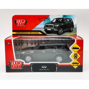 Машина Технопарк металл. Infiniti QX80 чёрный (12,5см) дв,баг,в/к QX80-12MAT-BK