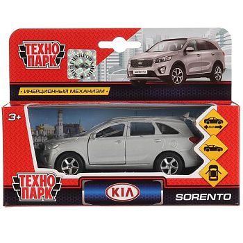 Машина Технопарк металл. Kia Sorento Prime серебро (12см) откр.дв,багаж,инерц,в/к SB-17-75-KS-N(SL)-