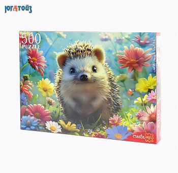 Пазлы (500эл) Ёжик в цветах П500-0499