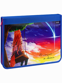 Папка для труда на молнии по кругу Это все мечты (ПТР-8610) ламинир.картон,ткань