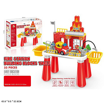 Конструктор "Пожарная станция" 222-B78 (55дет.) со столиком в/к