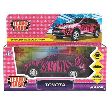 Машина Технопарк металл. Toyota Rav 4 д/девочек (12см) дв,баг,инер,в/к RAV4-12GR