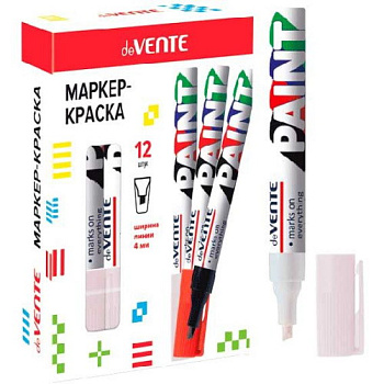 Маркер-краска 4мм deVENTE 5043700 белый скош.алюмин. корп., с клипом