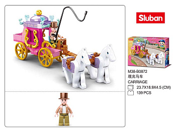 Мини-конструктор M38-B0872 Розовая мечта Карета (139дет,1фиг) в/к