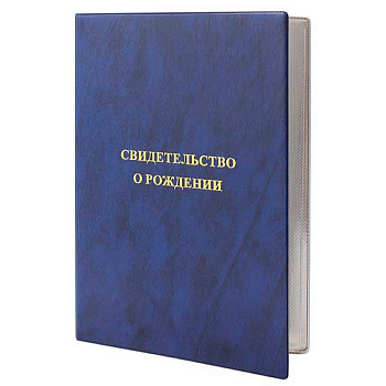 Папка адресная А4 ДПС "Свидетельство о рождении" 2932.СВ-101 ПВХ,тисн.фольг.,син