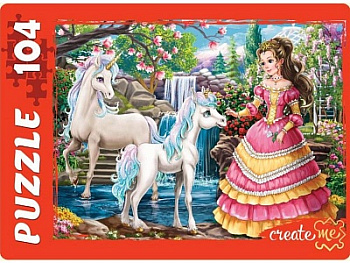 Пазлы (104эл) Принцесса и единорог №2 П104-3197
