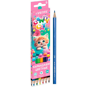 Карандаши  6цв. deVENTE "Candy Cat" 5021411 шестигр.,2М,грифель 2,8мм,к/к