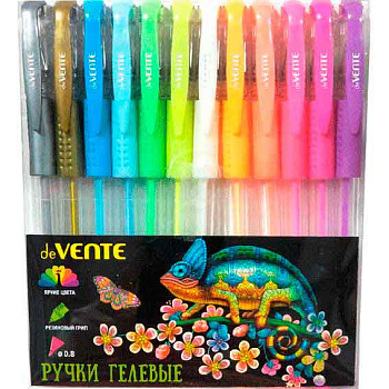 Набор гел. ручек 12цв. deVENTE "Moonlight" 5051009 пастель с эфф.Highlighter,д/р