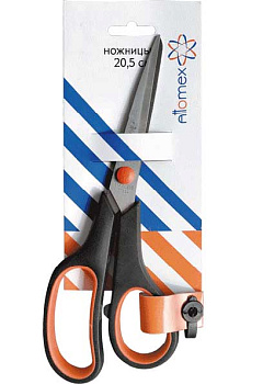 Ножницы 20,5см ATTOMEX 4091822 двухцв.прорезин.кольца, к/блистер