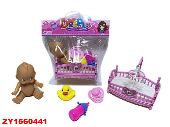 Пупсик с кроваткой 188-592 в пакете