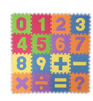 Коврик-пазл 30*30см (16дет) HKC004 в пакете цифры