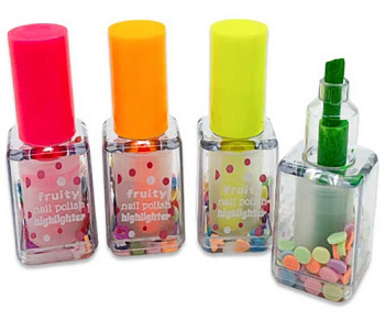 Набор маркеров текст.  4цв. INTELLIGENT "Неон" DJ-250 фигур.корп.с конфетти,скош.1-5мм,ПВХ-уп. DJ-25