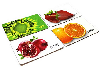 Обложка-карман для карт и пропусков ДПС "Фрукты", 64*96мм, ПВХ, ассорти 2802.ЯК.