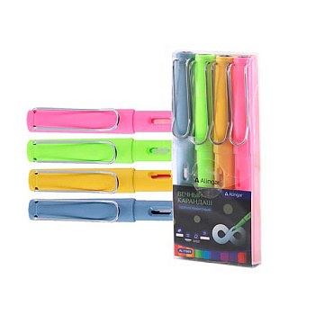 Карандаш вечный с ласт. ALINGAR "Неон" AL11069 пластик.кругл.заточ.корп.,ПВХ уп.