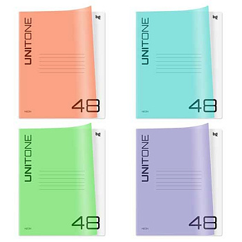Тетрадь 48л. (клетка) BG пластик.обл. "UniTone. Mix" 08811