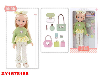 Кукла 33см с набором косметики 91099-F в/к