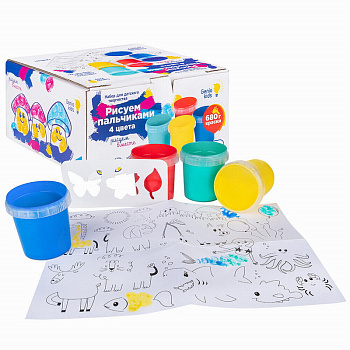Рисуем пальчиками (4цв*170гр) TA1406 (Genio Kids-Art)