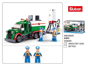 Мини-конструктор M38-B0878 Город Автозаправочная станция (267дет,2фиг,38х23,7см)