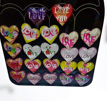 Магнит сердце 4см (24шт/уп) в пакете F33249