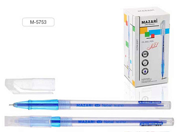 Ручка масл. шар. MAZARI Nebel M-5753 синяя, игольчатый узел 1,0мм, полупрозр.пла