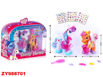 Набор пони 8080E (2шт) с аксесс. в/к (12*7 и 15*9)