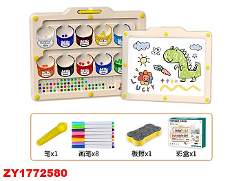 Доска для рисования RZB0018 (2в1) +сортер, цвет.маркеры в/к  