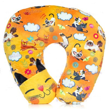 Подушка дорожная Кот (44*34*11) желтый 9.283.3 (Malvina)