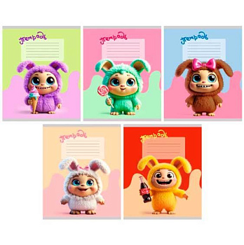 Тетрадь 18л. (клетка) ЭКСМО "Улыбашки" ТК189598 мел.карт.