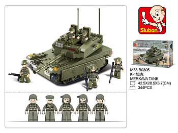 Мини-конструктор M38-B0305 Армия Танк (344дет,5фиг) в/к