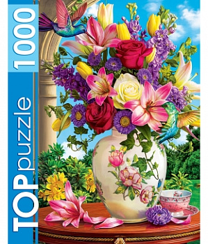 Пазлы (1000эл) Летний букет и колибри ХТП1000-2172