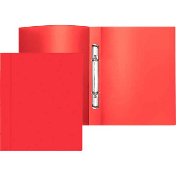 Папка 2 кольца 16мм ATTOMEX А4 3081400 500мкм, фактура "песок", непрозр. красная