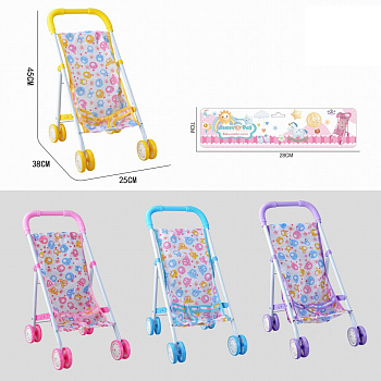 Коляска для куклы (прогулка) 003-20 (металл) в пакете 45*25*38