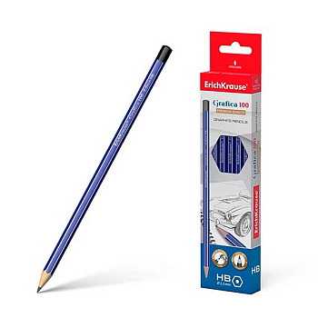 Карандаш ч/гр. EK "Grafica 100" 45610 HB шестигр.,тёмн.-синий,к/к