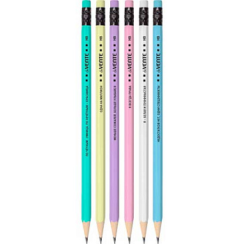 Карандаш ч/гр. с ласт. deVENTE "Lady Perfection" 5030100 HB,шестигр.,корп.пастел