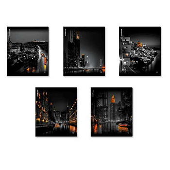 Тетрадь 48л. (клетка) EK "Urban Lights" 63310 глянц.лам.,асс.