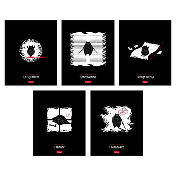 Тетрадь 48л. (клетка) ХАТ пластик.обл. "Кот-самурай" асс.