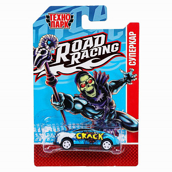Машина Технопарк металл. Road Racing Суперкар скелет (6,5см) инерц,в асс,блистер RR-7-2293781-PRE-R