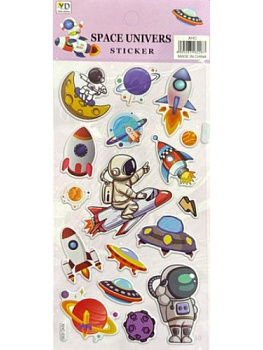 Наклейка декор. 9,5*22 Космос4 (20/4200шт) Р22072-1 Ткн1000-8