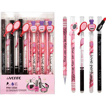 Ручка гелевая "Пиши-стирай" deVENTE "Cosmetic" 5051107 синяя,0,5мм,с ласт.,цв.ко