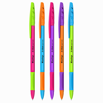 Ручка шариковая Berlingo "Tribase grip fuze" синяя, 0,7мм, грип, ассорти CBp_709