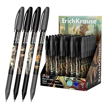 Ручка масл. шар. EK U-108 Stick Big City Cats Ultra Glide Technology 63104 синяя,1,0мм