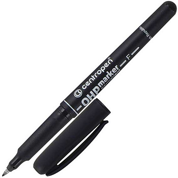Маркер д/плёнок CENTROPEN Permanent OHP 2636/01-12 чёрный круг.,0,6мм