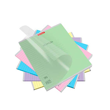 Тетрадь 96л. (линейка) А5+ EK "Классика CoverPrо" 56395 пластик.обл.,асс.