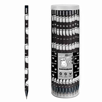 Карандаш ч/гр. ФЕНИКС "Три кота" 70085 HB,кругл.,чёрное дерево,асс.,пэт-тубус